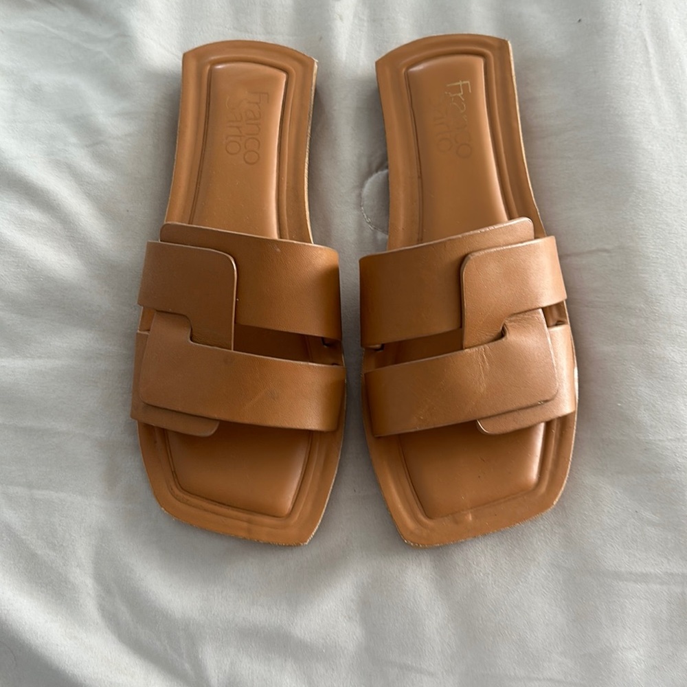 Cognac leather sandals Franco sarto in size 7